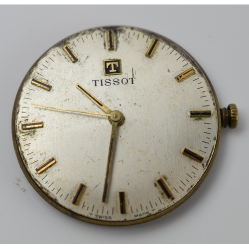 489 - Tissot watch dial and movement, sold as spares.