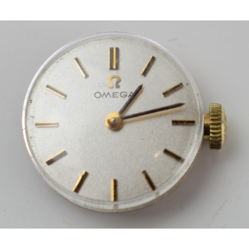 490 - Omega ladies watch dial and movement, sold as spares.