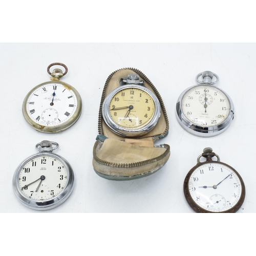 203 - A collection of pocket watches to include an Ingersoll Triumph (case loose), a Smiths 1/5th Secs, a ... 