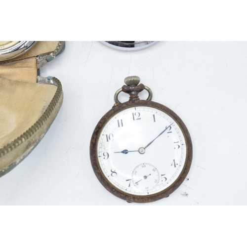 203 - A collection of pocket watches to include an Ingersoll Triumph (case loose), a Smiths 1/5th Secs, a ... 