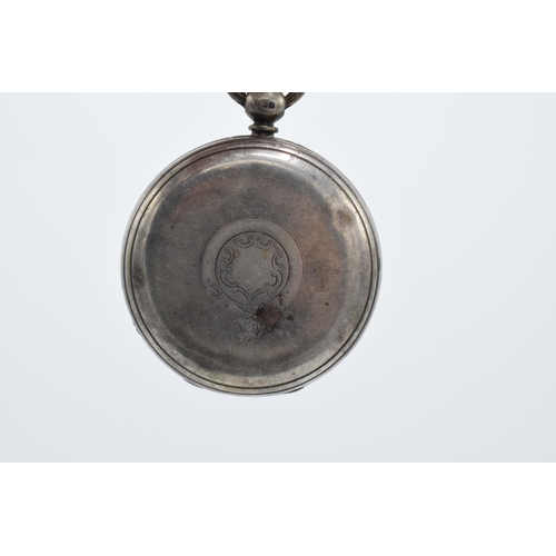 204 - 19th century open face hallmarked silver pocket watch with blued hands, with subsidiary second dial ... 