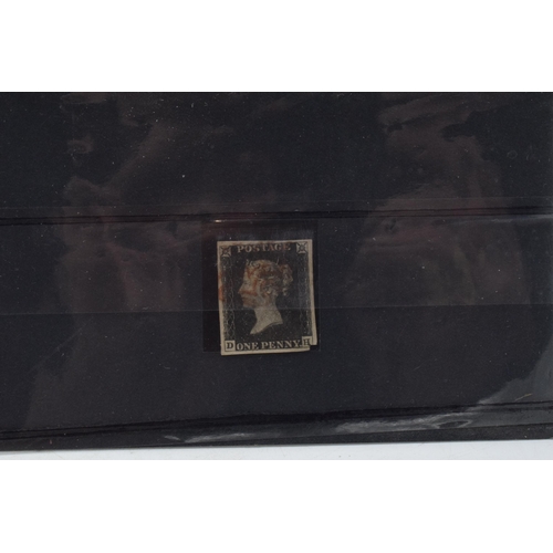 341 - Victorian Penny Black stamp, 4 margins, damage to bottom right corner, together with Domesday Book S... 