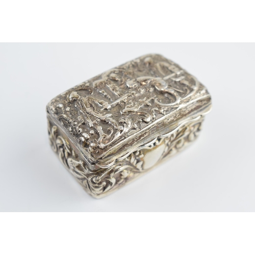 310D - Victorian ornate silver trinket box with repousse decoration, 5.5cm wide, Birmingham 1900, 37.5 gram... 