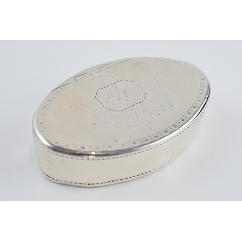 310F - Georgian silver snuff box with hinged and hammered spot decoration, London 1830, 60.4 grams, 8cm wid... 