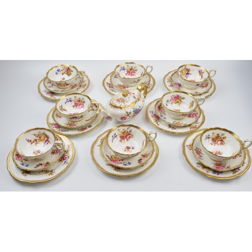 177 - A collection of Hammersley Dresden Sprays to include a teapot, 9 cups, 9 saucers and 9 side plates (... 