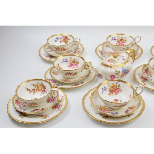 177 - A collection of Hammersley Dresden Sprays to include a teapot, 9 cups, 9 saucers and 9 side plates (... 