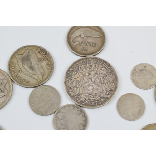 251 - Silver coins to include an 1874 5 Francs coin, Victorian coins and other later examples (mixture upt... 