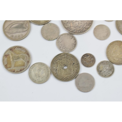 251 - Silver coins to include an 1874 5 Francs coin, Victorian coins and other later examples (mixture upt... 