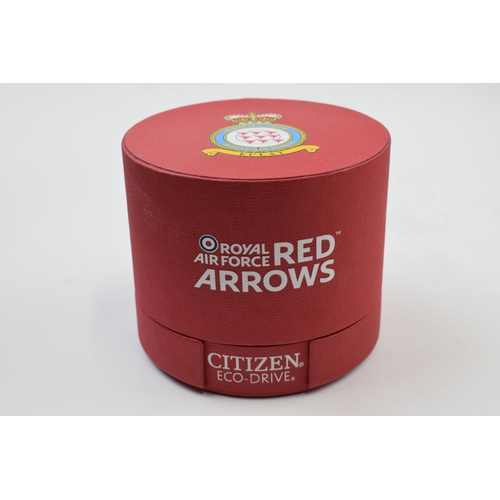 255 - Boxed Citizen Eco-Drive Royal Air Force Red Arrows watch, in working order.