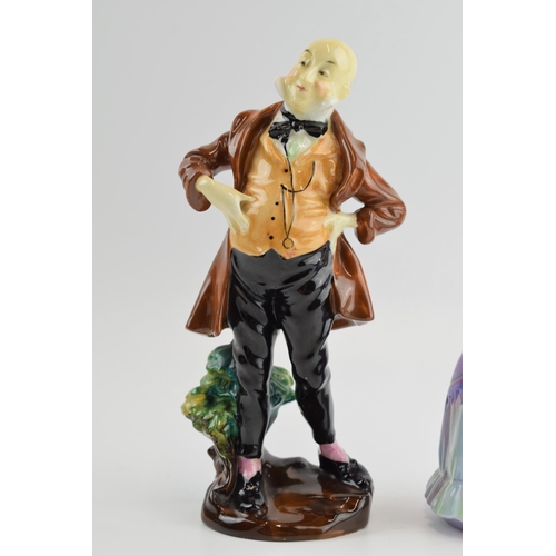 109 - Royal Doulton figures to include Micawber HN557 and The Little Mistress HN1449 (2) (both damaged).