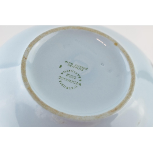 163 - Wedgwood Queensware white on blue teapot (slight af) together with a Everill and Smith fruit scene t... 