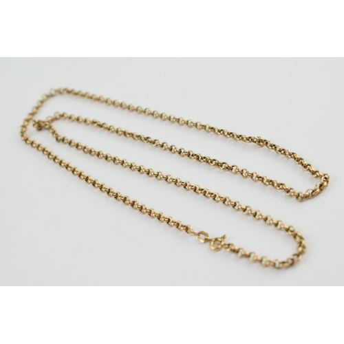 217 - 9ct gold chain, 63cm long, 4.9 grams.