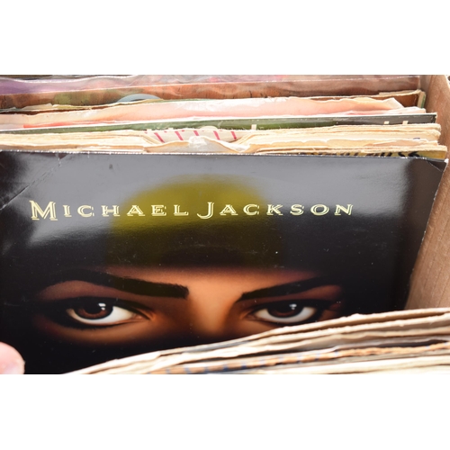 322 - 3 boxes of singles, mostly in paper wallets, to include Diana Ross, Michael Jackson, Steve Hillage, ... 