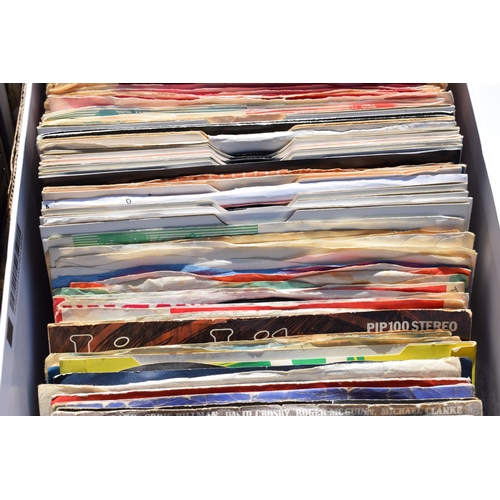 322 - 3 boxes of singles, mostly in paper wallets, to include Diana Ross, Michael Jackson, Steve Hillage, ... 