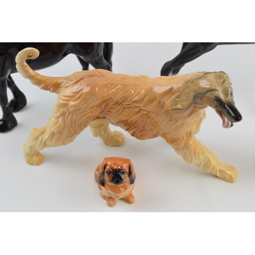 75 - Beswick animals to include Black Beauty, Dales pony Maisie, an Afghan hound, a Doulton Pekingese and... 