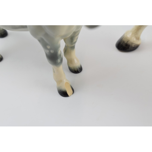 76 - Beswick to include large brown racehorse, Dales pony Maisie, Mare Facing Left and grey Shetland (4) ... 