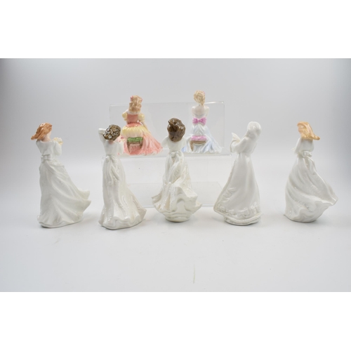 139 - A collection of Royal Doulton and Coalport lady figures. Chrimas Carols series together with two Coa... 