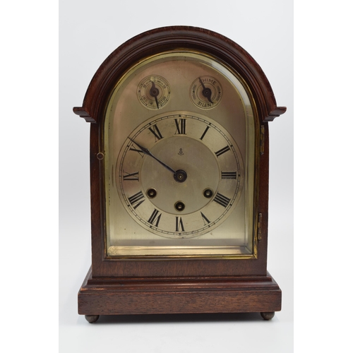 449 - Late 19th / early 20th century mahogany cased mantle clock, by Gustav Becker, with domed top and Rom... 