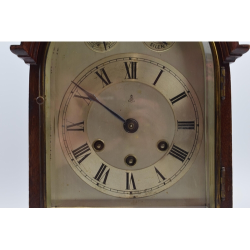 449 - Late 19th / early 20th century mahogany cased mantle clock, by Gustav Becker, with domed top and Rom... 