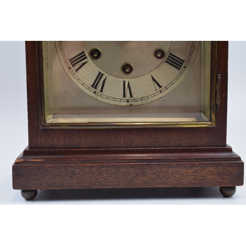 449 - Late 19th / early 20th century mahogany cased mantle clock, by Gustav Becker, with domed top and Rom... 