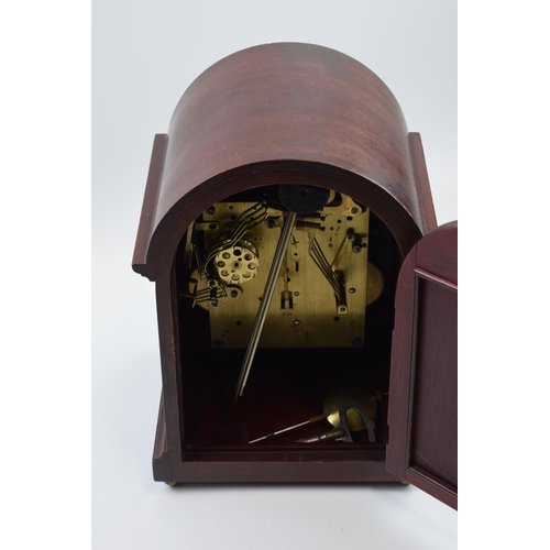 449 - Late 19th / early 20th century mahogany cased mantle clock, by Gustav Becker, with domed top and Rom... 