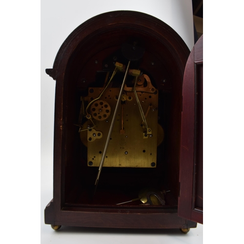 449 - Late 19th / early 20th century mahogany cased mantle clock, by Gustav Becker, with domed top and Rom... 