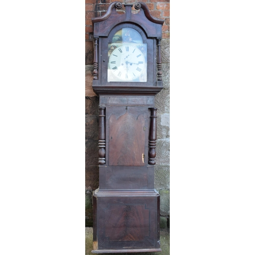 451 - Local Interest: Heitzman of Cheadle 19th century mahogany longcase clock, 235cm tall, requires atten... 