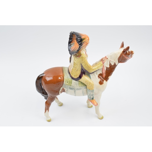 61G - Beswick Mounted Indian on Skewbald horse 1391 (restored ears).