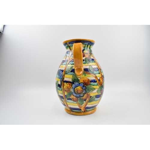 84 - Late 19th / Early 20th Century decorative jug in an abstract style with ribbed decoration of birds a... 