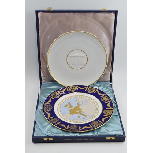 85 - Spode Mulberry Hall limited edition plate in presentation box with KPM Planet Protection plate (2).