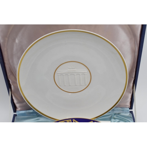 85 - Spode Mulberry Hall limited edition plate in presentation box with KPM Planet Protection plate (2).