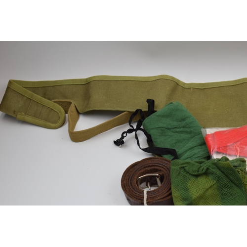 381 - Group of shotgun accessories including quality leather cartridge belt, shooting sock gaiter set, fac... 