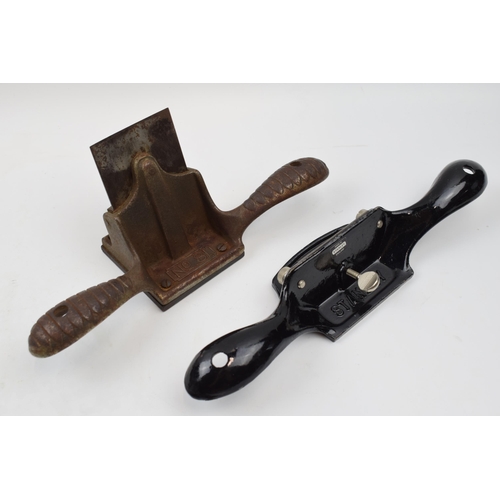 386 - Vintage Stanley No. 81 Cabinet Scraper. Together with a more modern Stanley No. 80 Black Painted Scr... 