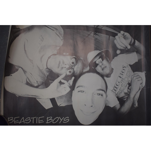 391 - Music posters to include Beatie Boys, Bob Dylan and Frank Zappa. 90cm x 64cm