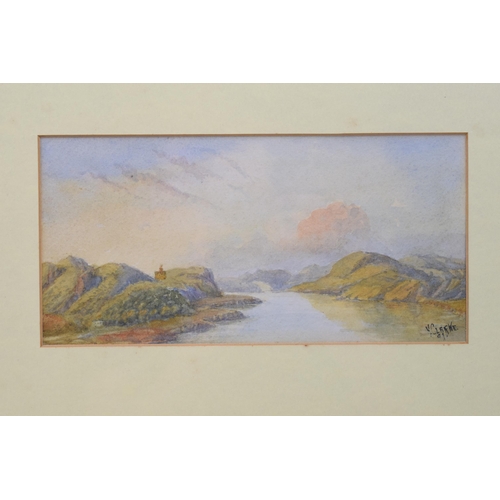 396 - Original watercolour by H Clarke 1891. Landscape scene of Oban, Scotland. Re-framed in a modern gilt... 