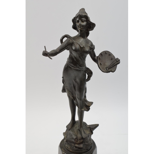 405 - Spelter model of a classical figure on Art Deco base.