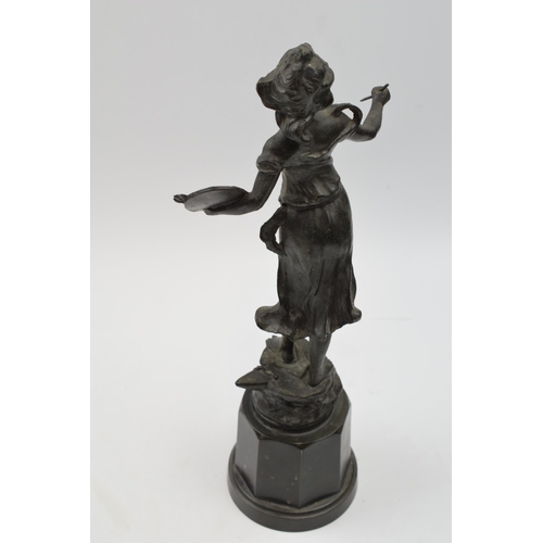 405 - Spelter model of a classical figure on Art Deco base.