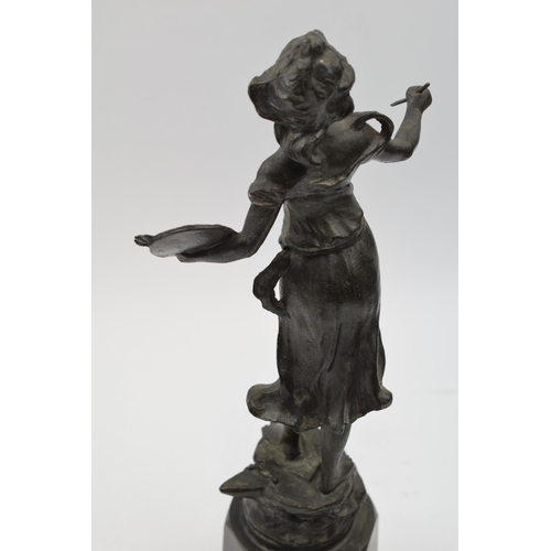 405 - Spelter model of a classical figure on Art Deco base.