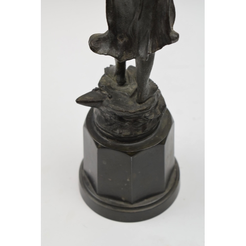 405 - Spelter model of a classical figure on Art Deco base.