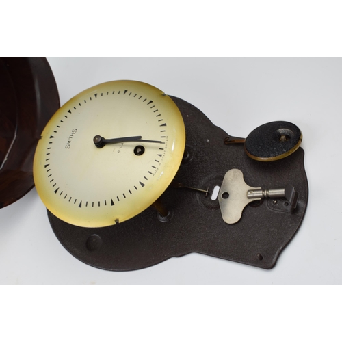 421 - Smiths vintage 8 day Bakelite wall clock, 28cm long.