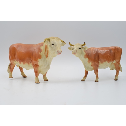 64B - Beswick early Hereford cow 948 with bull 949 (2 - both af).