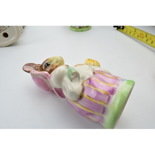 92 - Beswick Beatrix Potter's Benjamin Bunny, Tailor of Gloucester, Mrs Rabbit (damaged) Jermima Puddledu... 