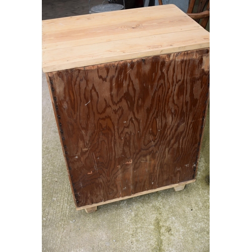 439 - Pine meat safe with vented metal panels, 68x48x90cm tall.