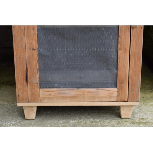 439 - Pine meat safe with vented metal panels, 68x48x90cm tall.