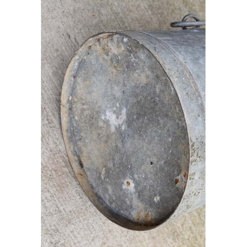 441 - Vintage galvanised ash bucket with number to front, 45cm tall.