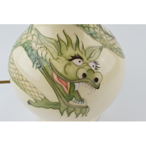 105 - Moorcroft Dragon pattern lampbase, designed by Trevor Critchlow, impressed factory marks, 25cm high ... 