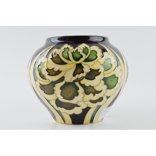 108 - Moorcroft trial vase with a floral pattern, 2019, signed by Kerry Goodwin, 13cm diameter.