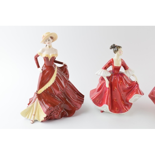 114 - Coalport lady figures to include boxed Marilyn, a matte lady with Royal Doulton Southern Belle and S... 