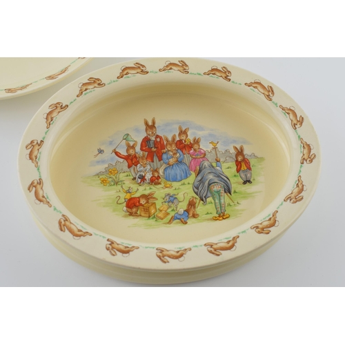 118 - Royal Doulton Bunnykins to include an oval serving bowl 'Family Photograph' with 1954-1958 backstamp... 