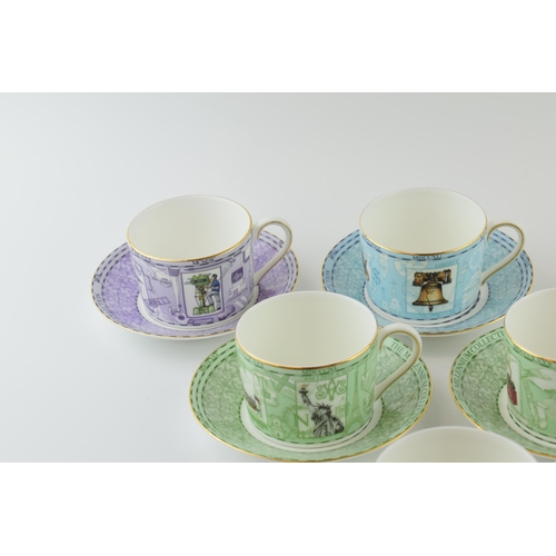 155 - Wedgwood Millennium cups and saucers to include 6 duos (12 pieces).